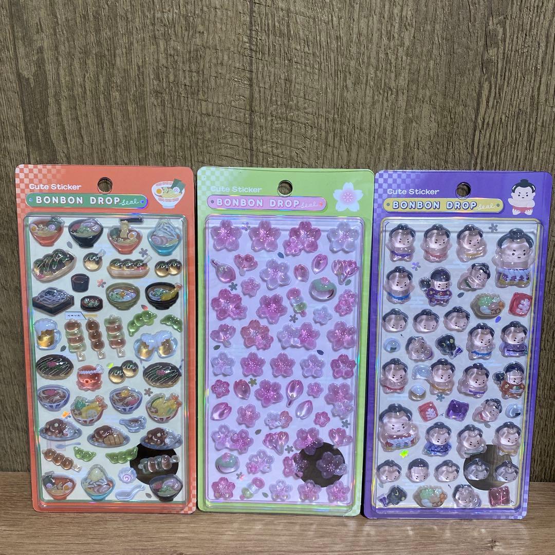 【正規品】和柄　ボンボンドロップシール　7点セット　匿名配送　クーリア