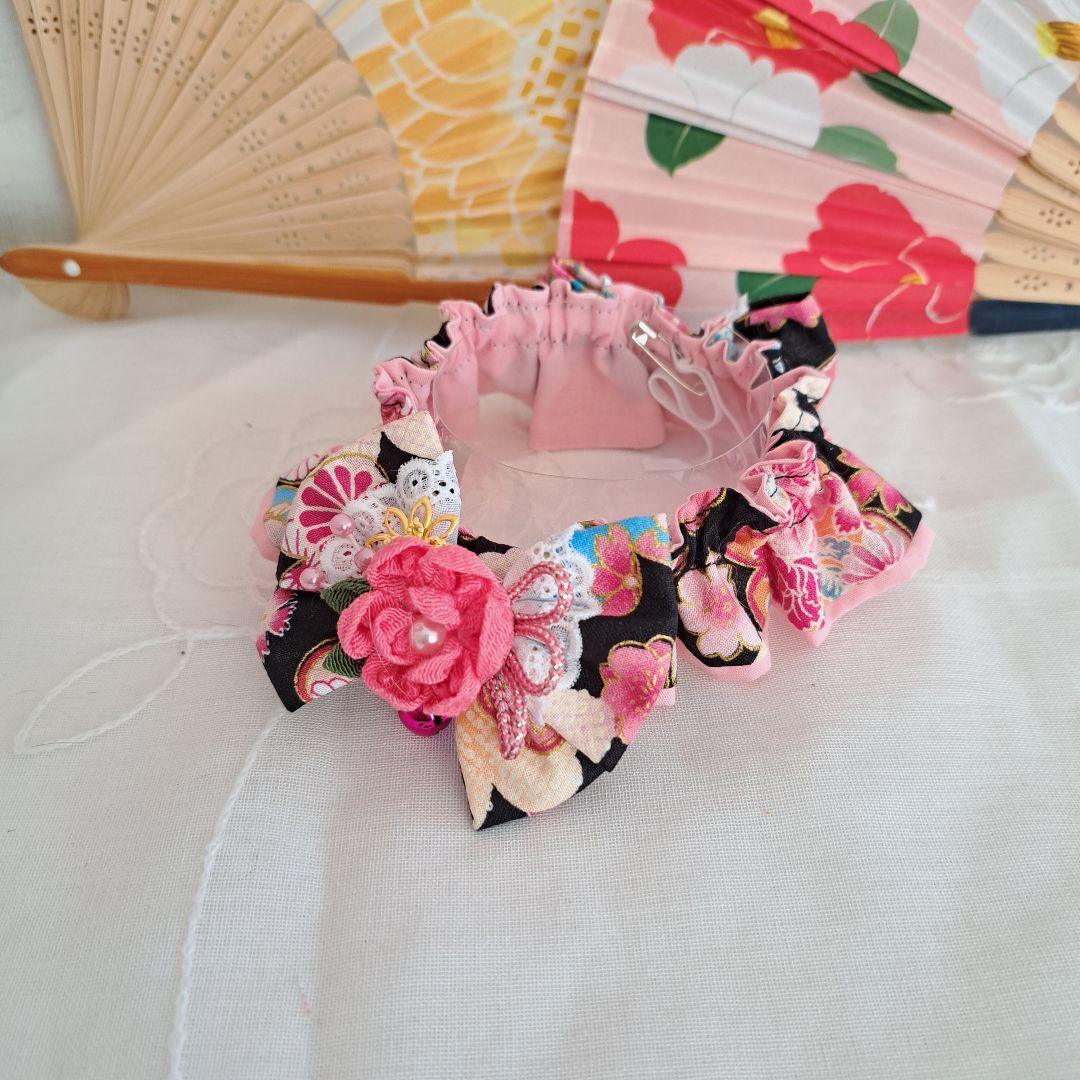 短毛シュシュ(ピンク②)わんちゃん猫ちゃん用