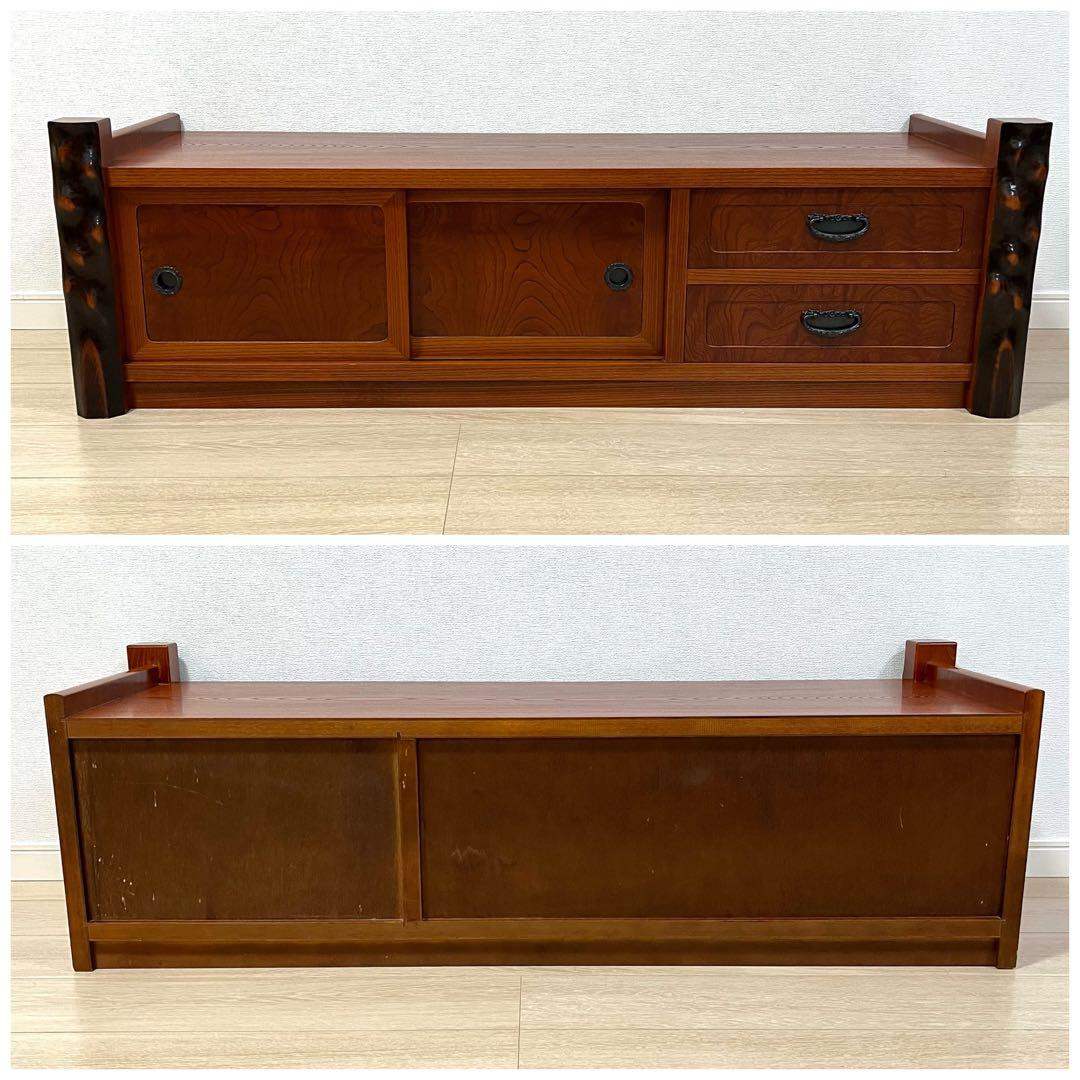 ち05）【からくり隠し箱付き】置床 置き床 茶道具 飾り台 花台 ローボード