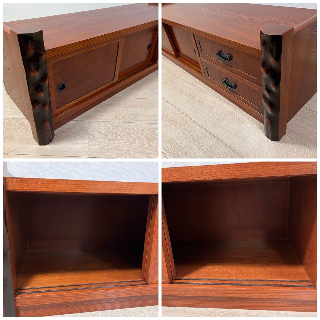 ち05）【からくり隠し箱付き】置床 置き床 茶道具 飾り台 花台 ローボード