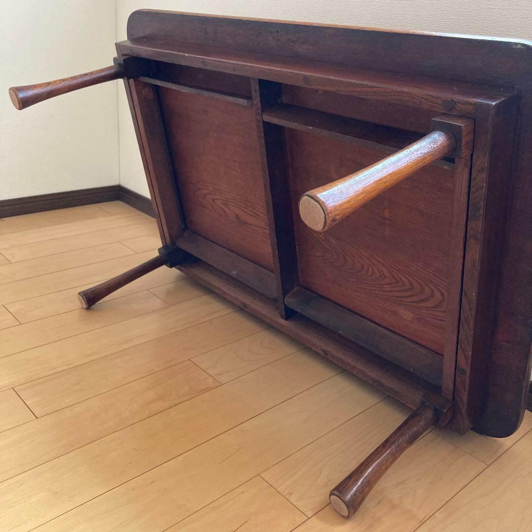 アンティーク】一枚板 木製座卓 長方形 ブラウン シンプルデザイン