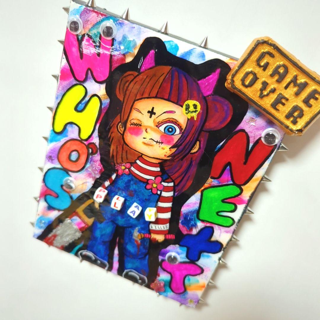 【一点物イラストアート】Who's next【F0号】現代アート,レジン