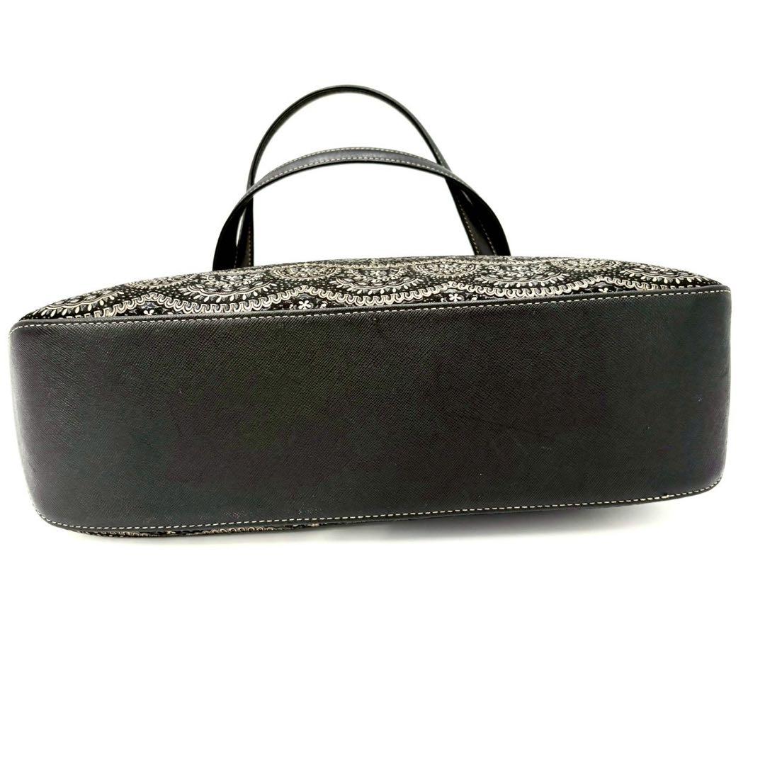 【超美品】印傳屋 PRIDEN プライデン 手提げバッグ 黒×ベージュ 鹿革 漆