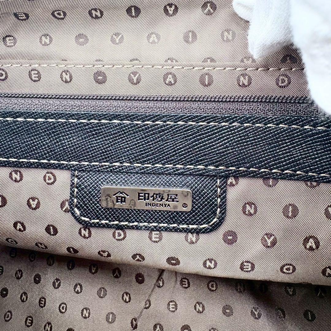 【超美品】印傳屋 PRIDEN プライデン 手提げバッグ 黒×ベージュ 鹿革 漆