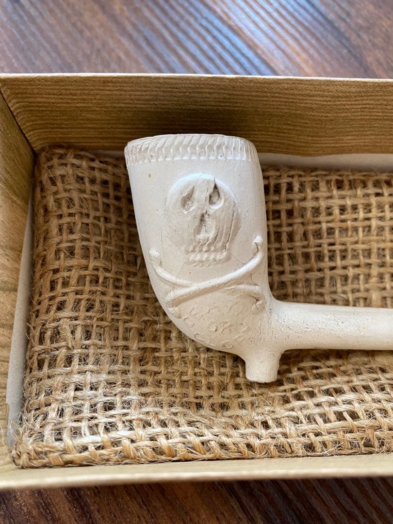 1900s´アンティークスカルパイプ 箱付き 古着 バイカー ロカビリー