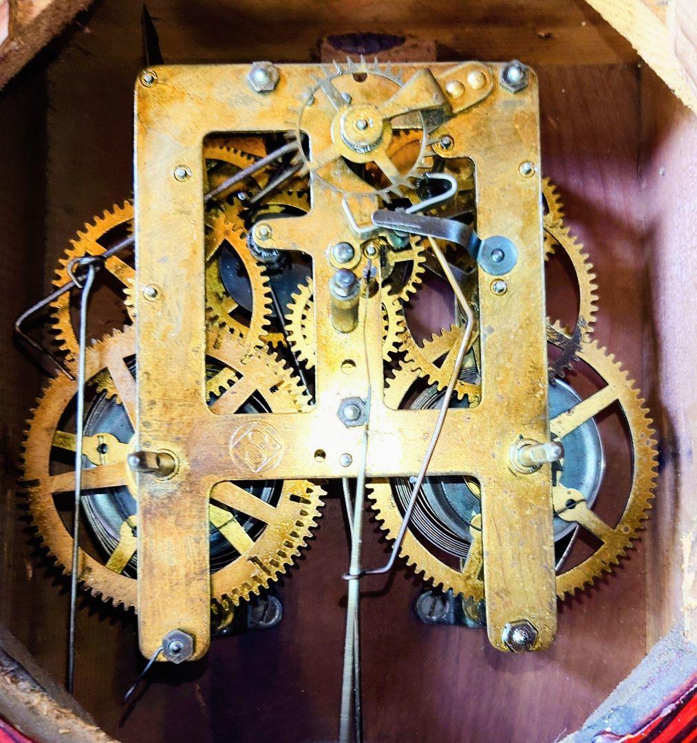 〈完動・美品〉精工舎　四ツ丸達磨型ゼンマイ振り子時計　アンティーク古時計