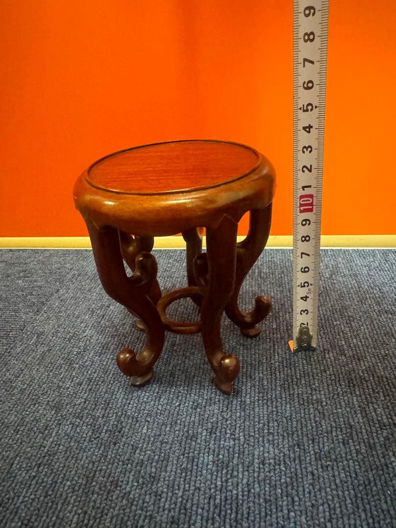 1623 花梨唐木天然木ミニ花台飾台香炉台中国美術