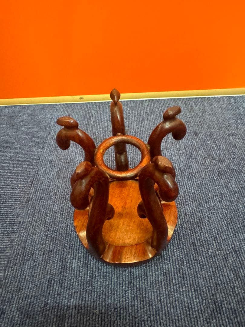 1623 花梨唐木天然木ミニ花台飾台香炉台中国美術