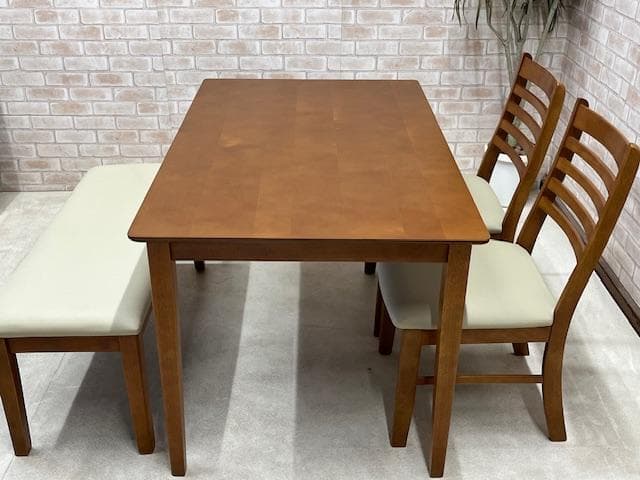 ダイニングテーブルセット　４人掛け　ブラウン　未使用アウトレット品