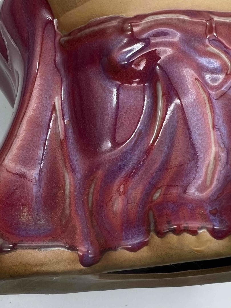 清时代 鈞窯紫紅釉弥勒菩薩窯変釉辰砂唐物古賞物(B-31)