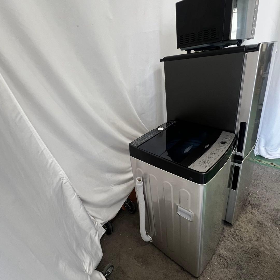 864 冷蔵庫　洗濯機　レンジ　一人暮らし　セット　シルバー　小型　設置無料