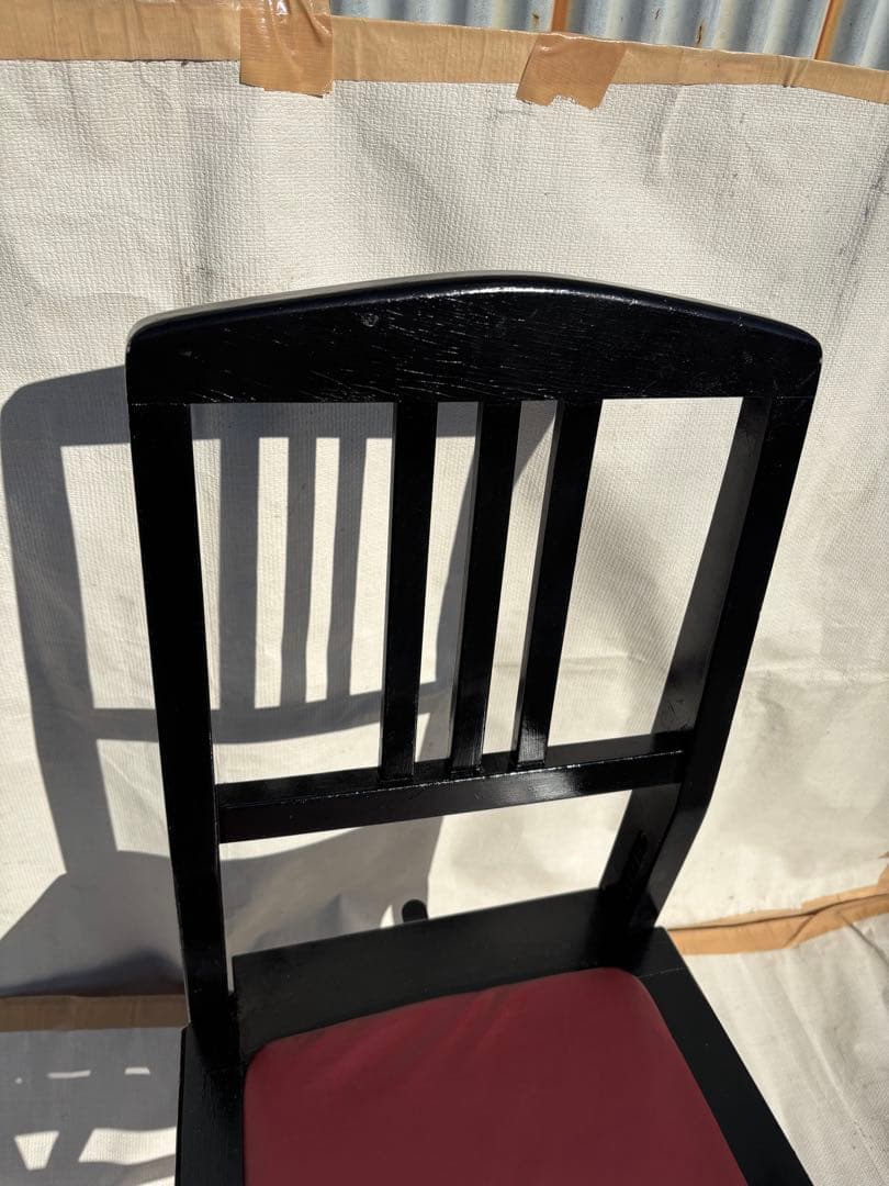 背もたれ付きピアノ椅子 足部フェルト付き 比較的きれい NT