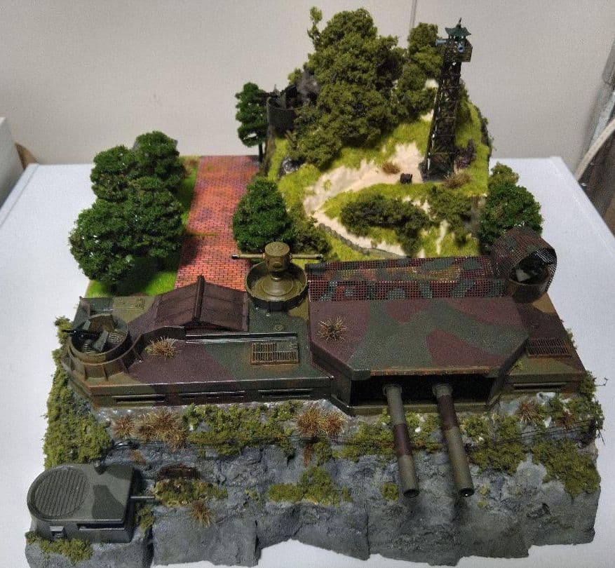 【ワンオフ】HO 仮想　本土決戦　津久田岬砲台　基地　日本軍　要塞　ジオラマ