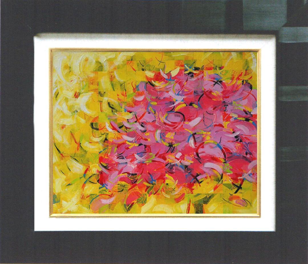 油絵 菅家令子 絵 絵画 インテリア 額付(銀) F4-080711 風景 桜