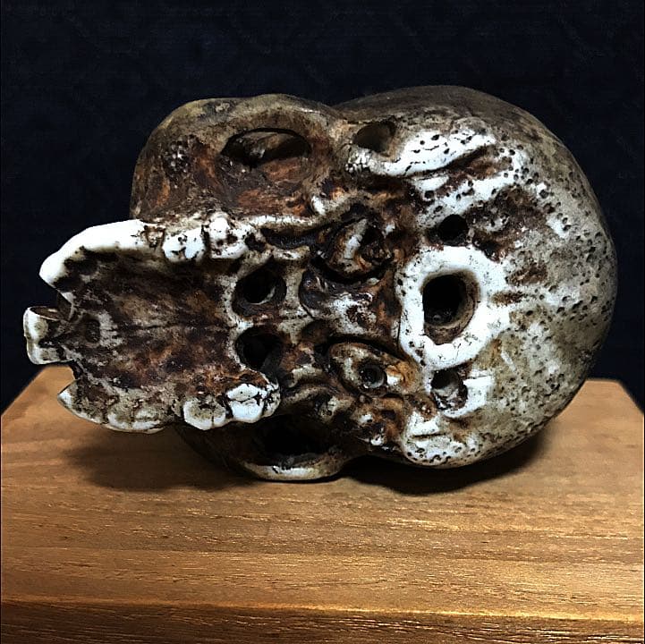 節約 隠れキリシタンの品？ 旧家の遺品 陶器の髑髏 珍品 隠れ