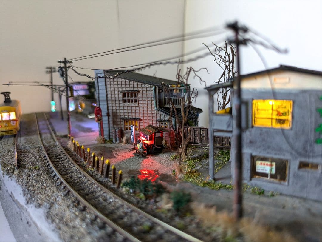 Nゲージ・ジオラマ【都電が走る昭和の裏街】※車両付き Nゲージ 鉄道