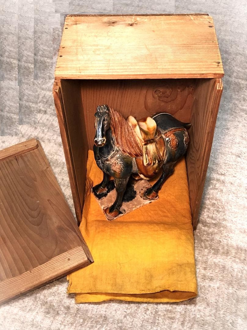 倣古三彩馬俑 】 経世紀骨董 中華古玩