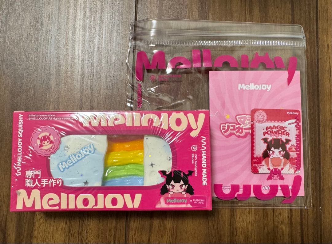 新品・未使用】mellojoy スクイーズ 伸びるチーズ レインボー mellojoy