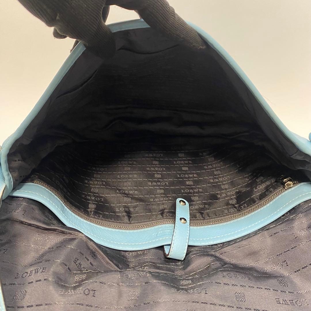 【希少カラー】ロエベ ヘリテージ ショルダーバッグ ブルー 水色 Loewe