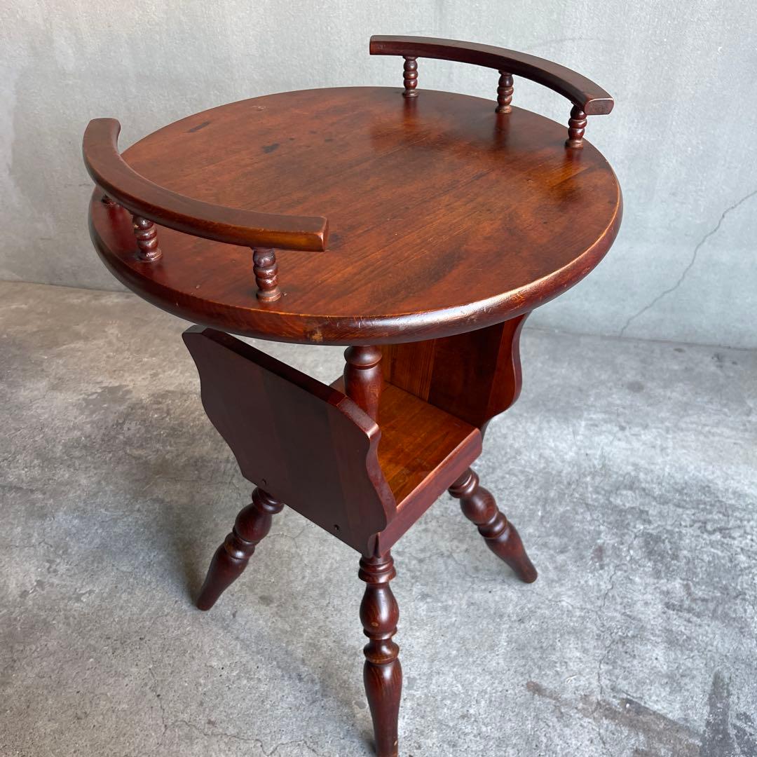 飛騨家具 キツツキ サイドテーブル コーヒーテーブル 丸テーブル