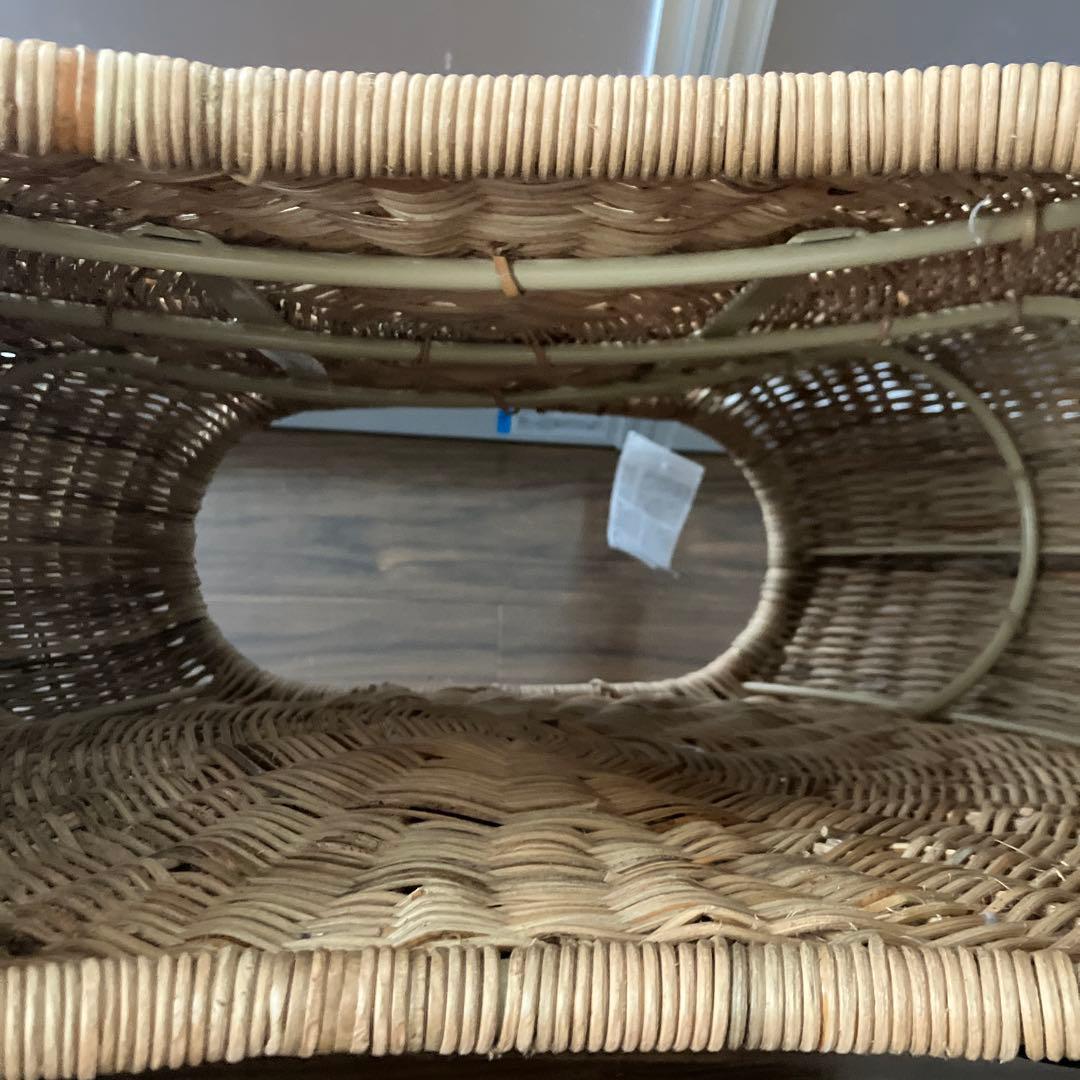 IKEA GAMLEHULT ガムレフルト　オットマン 収納付き,籐/チャコール