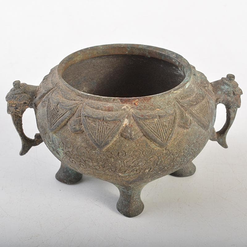 中国 古銅青銅 双耳四つ足香炉 V R7491の通販はau PAY マーケット
