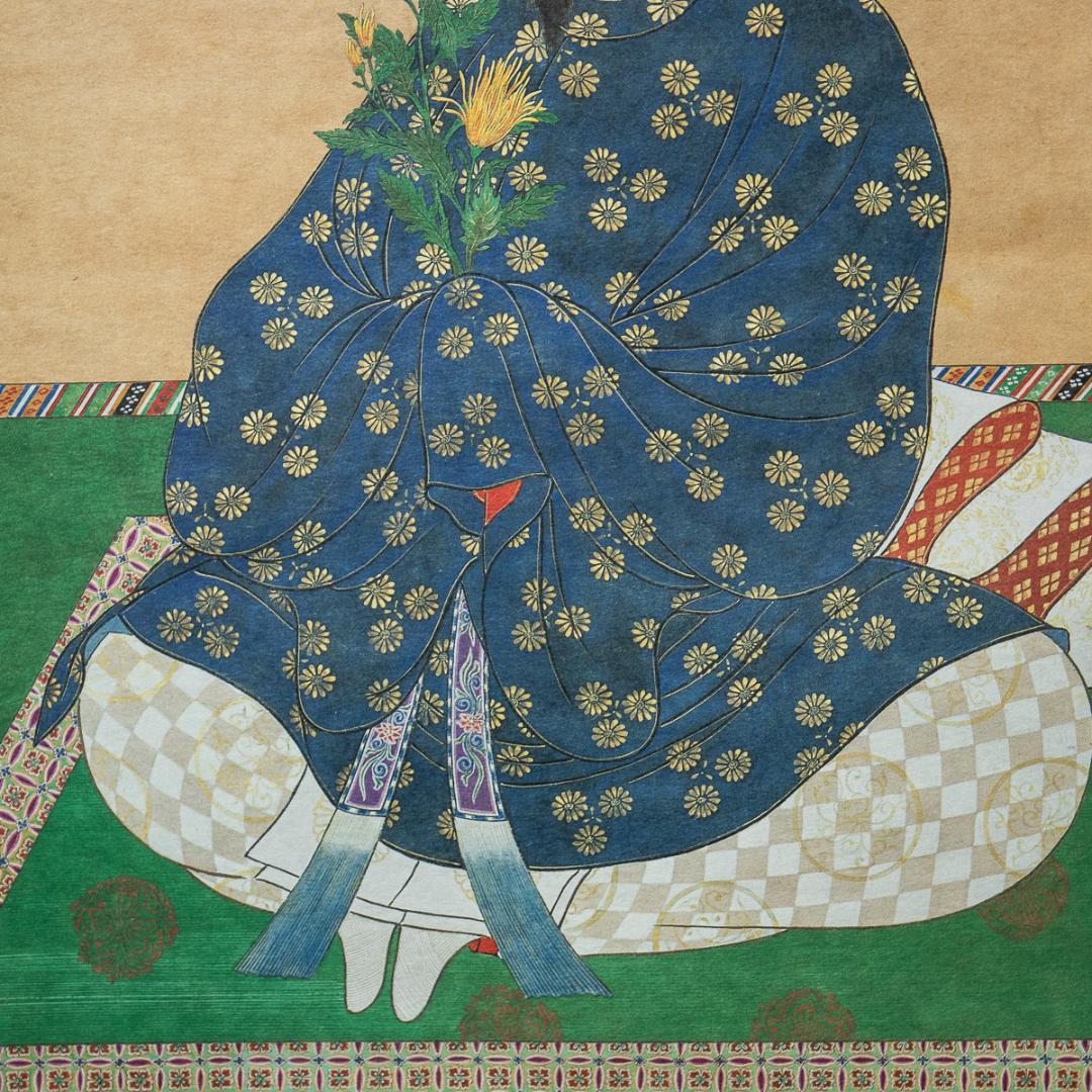 掛軸-1385　嵯峨天皇宸影　印刷工芸作品　大覚寺