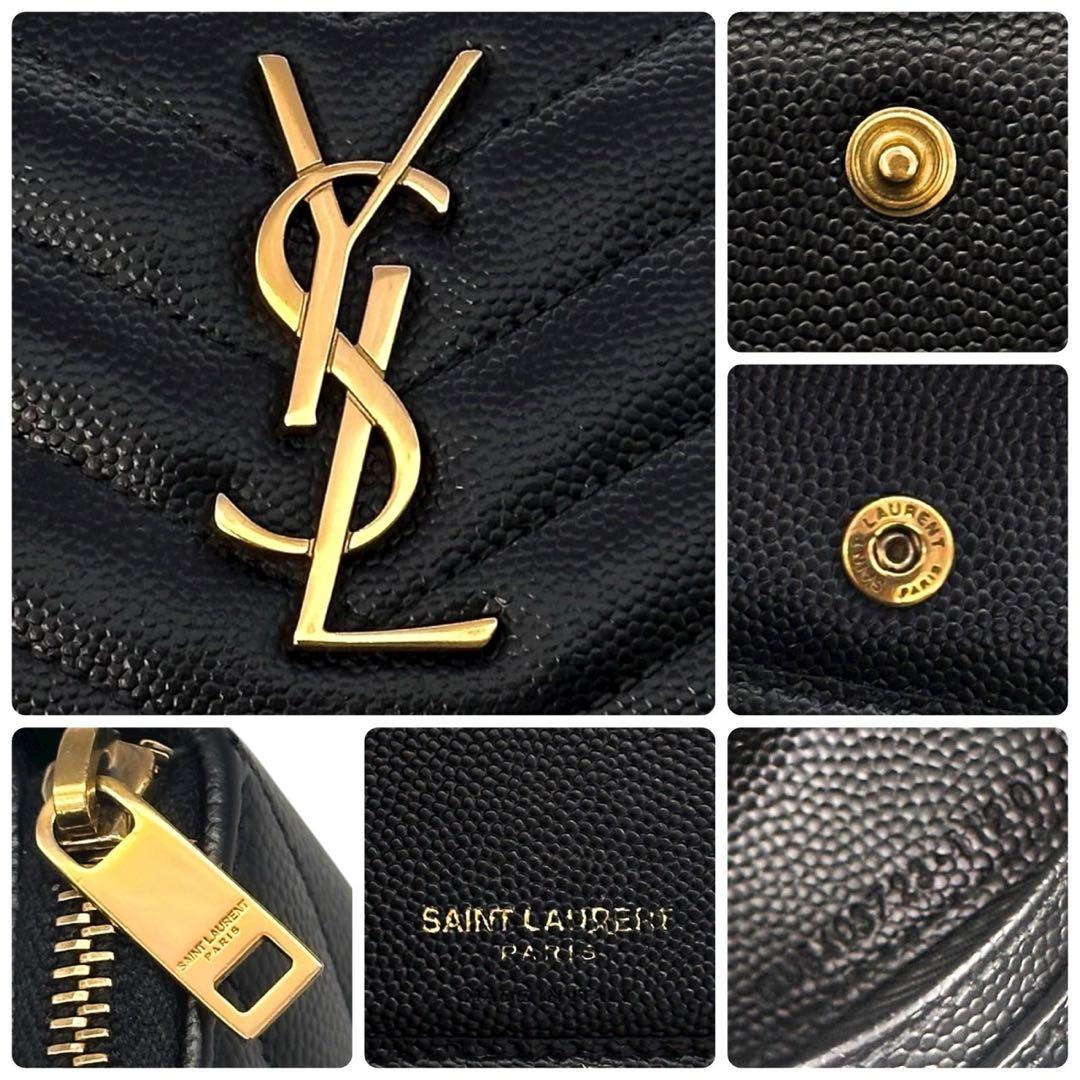 極美品 サンローラン 二つ折り財布 YSL 小銭入れ コイン カード