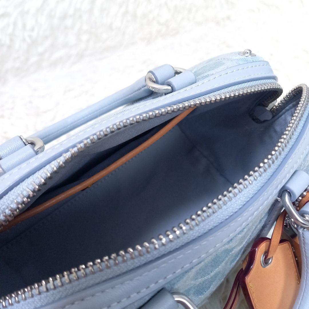 ●美品●　COACH　CJ832　ルビー　サッチェル18　デニム　2wayバッグ