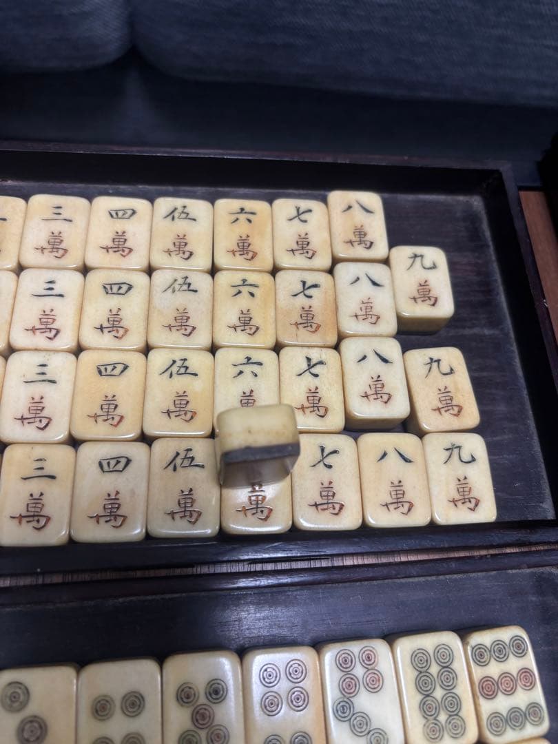 本場中国製80年前の上質な鹿の骨材と竹材の