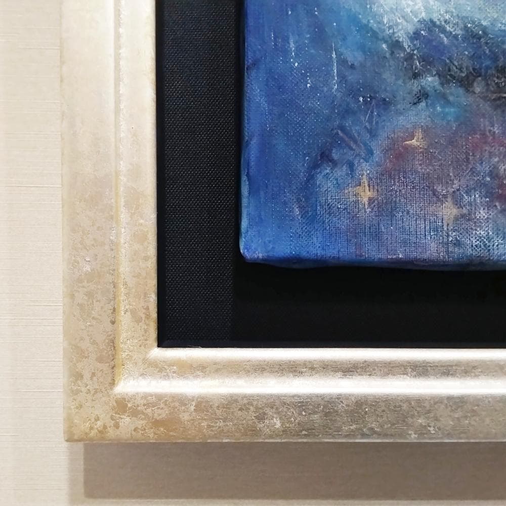 内野隆文　冬の旅　絵画　肖像画　キャンバスにアクリル　サムホール　現代美術　額縁