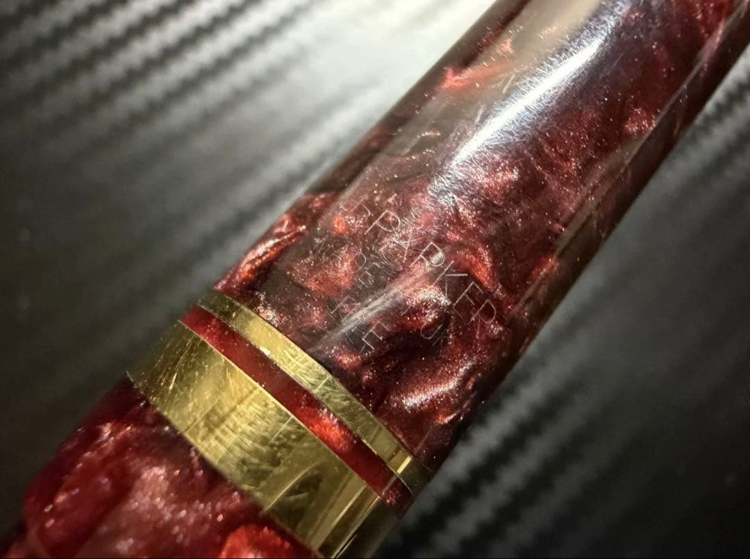 美品 パーカー デュオフォールド インターナショナル レッド XF 極細