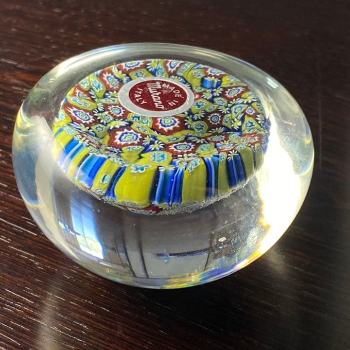 ムラノガラス ペーパーウェイト ガラス文鎮 ミルフィオリ ベネチアン