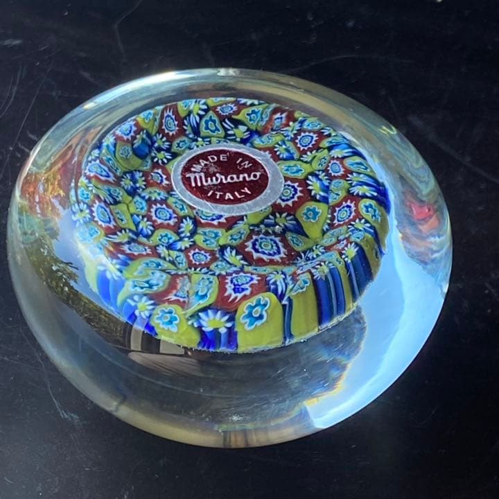 ムラノガラス ペーパーウェイト ガラス文鎮 ミルフィオリ ベネチアン