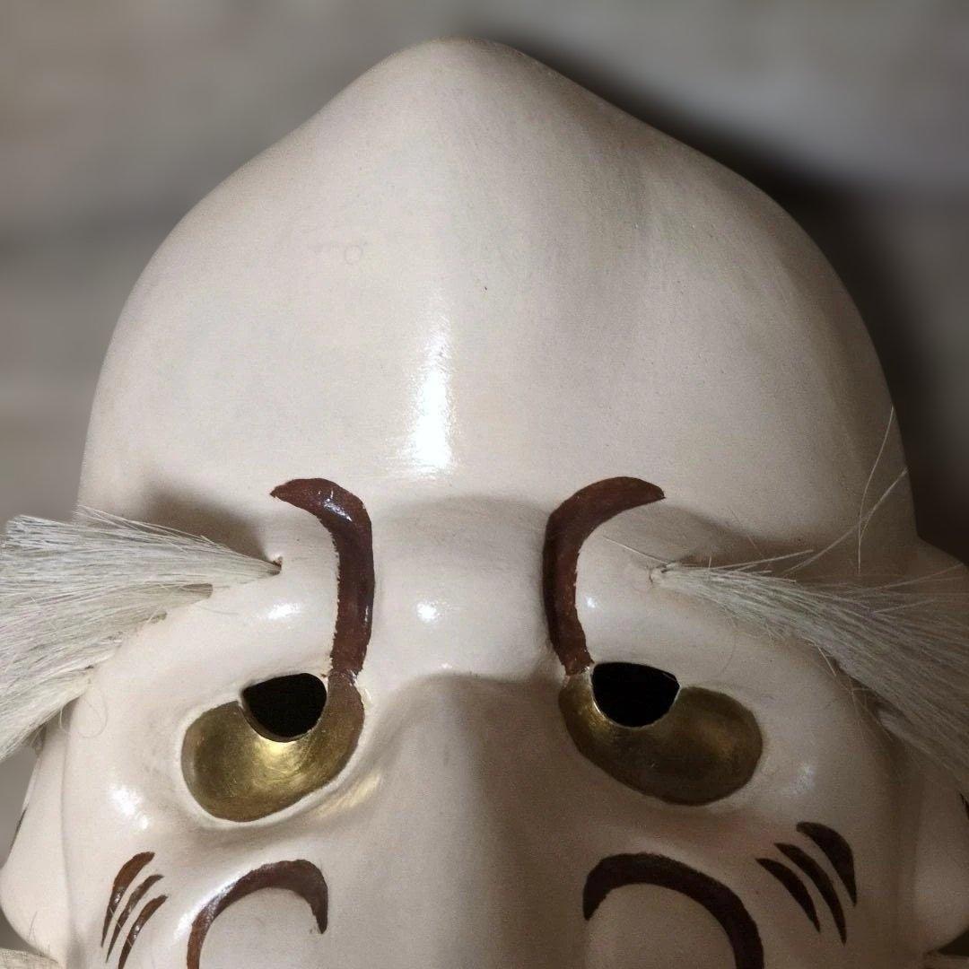 備中神楽面 翁面 上田春山 作 木製 髭付き - メルカリ