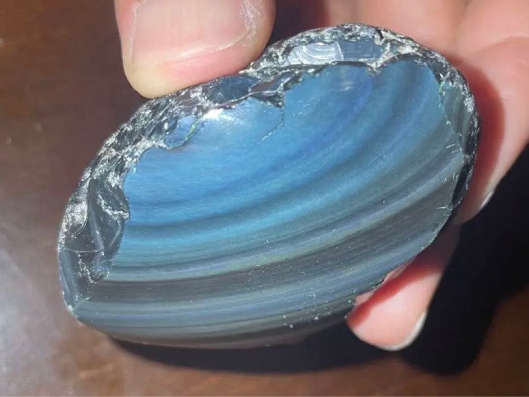 研磨品　十勝石玲瓏特級品　ブルーベースレインボーオブシディアン 研磨品 十勝石玲瓏特級品 ブルーベースレインボーオブシディアン
