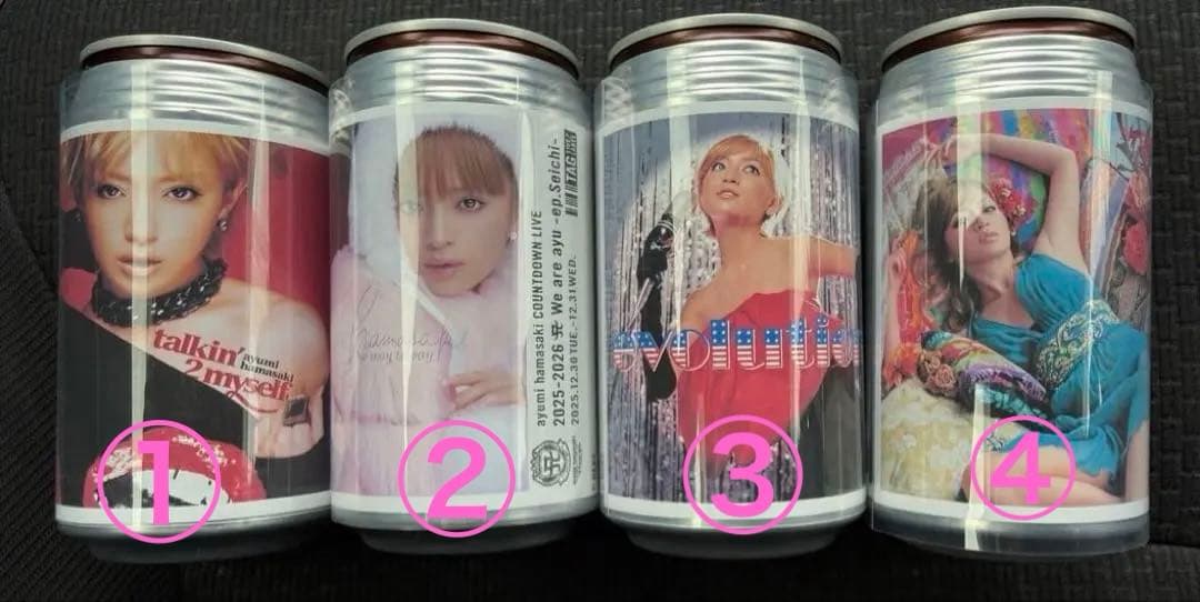 新品未使用 浜崎あゆみ ラベル缶 あゆ缶 4缶セット サントリー 烏龍茶