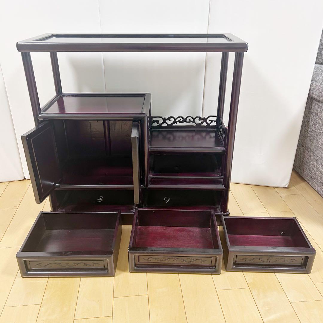 茶棚 茶箪笥 昭和レトロ 古家具 飾棚 古民家 松模様 松文様 吉祥文様