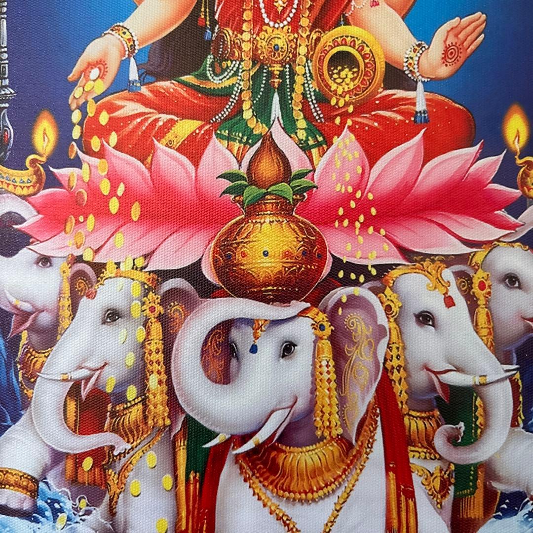 希少、ヒンドゥー教、インドの女神、キャンバスアート、裏面フック付き