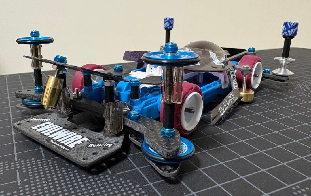 ミニ四駆　完成品　サンダーショット　MS フレキ　青