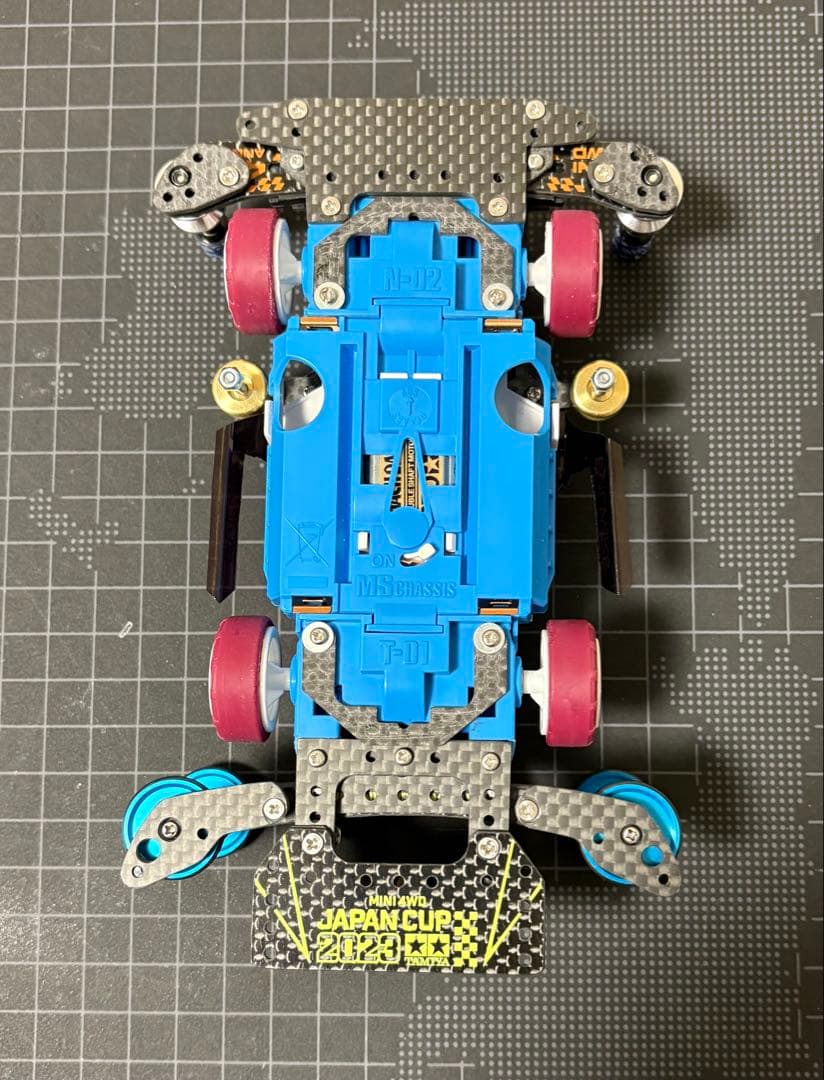 ミニ四駆　完成品　サンダーショット　MS フレキ　青