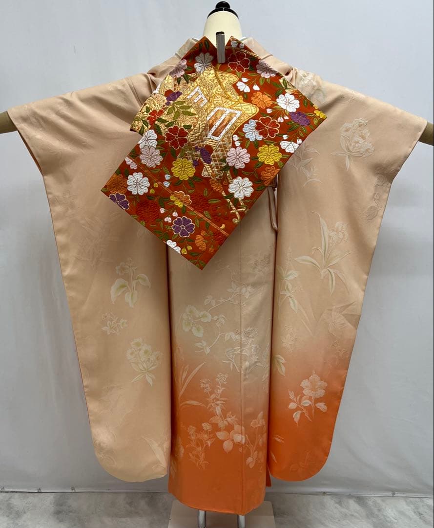 振り袖 フルセット 別誂長襦袢付 無地ぼかし 紋意匠 珍品 成人式 638