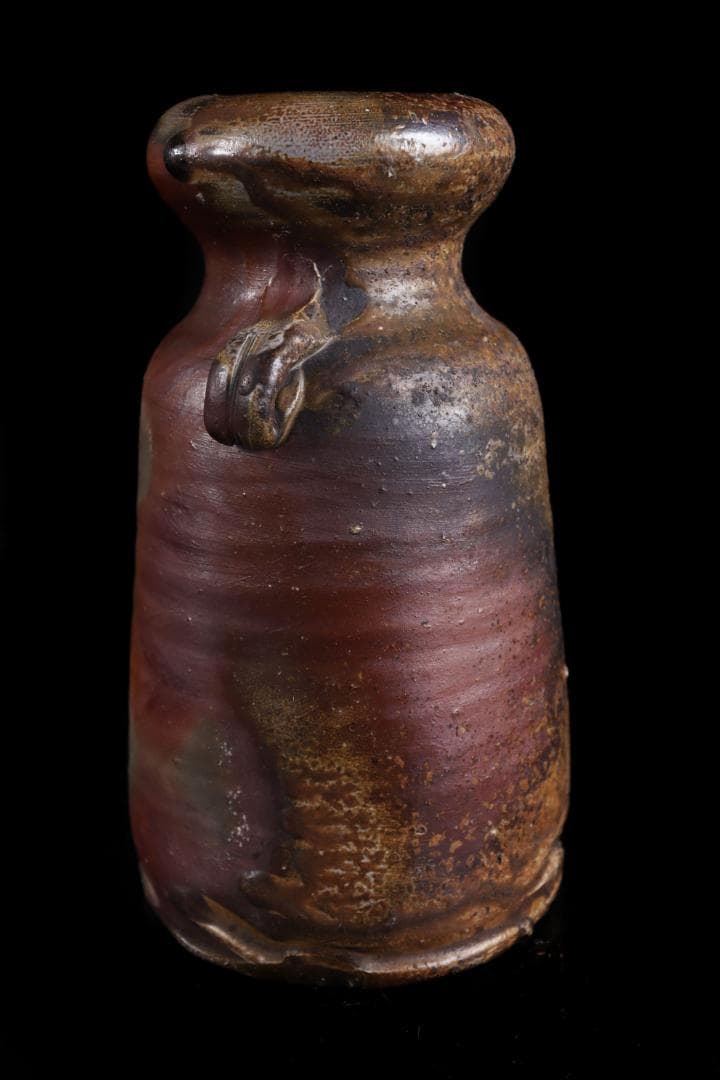 備前焼 人間国宝伊勢崎淳 耳付 花生 花入 陶芸