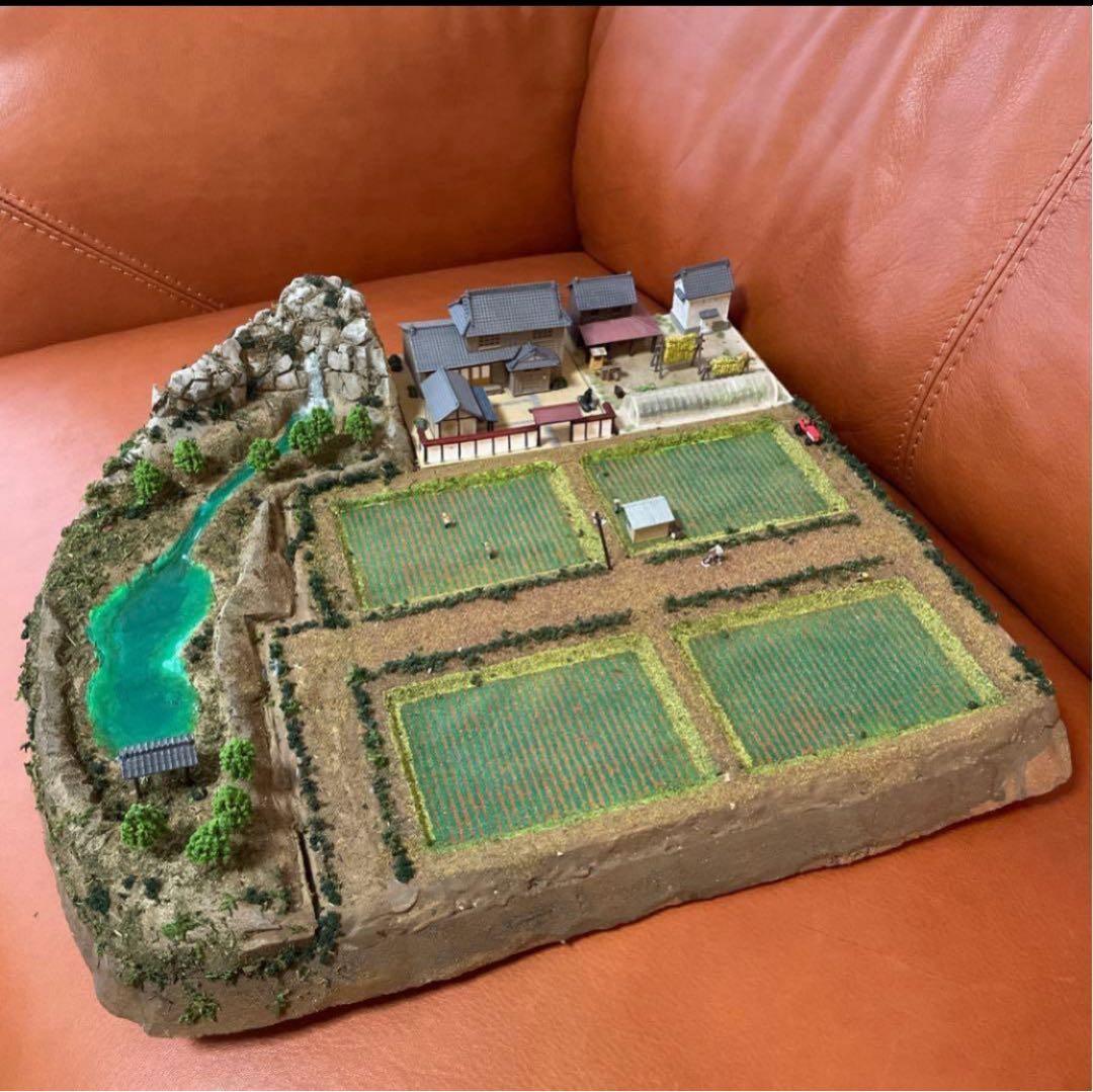 Nゲージ ジオラマ 田舎の風景　44cm×38cm