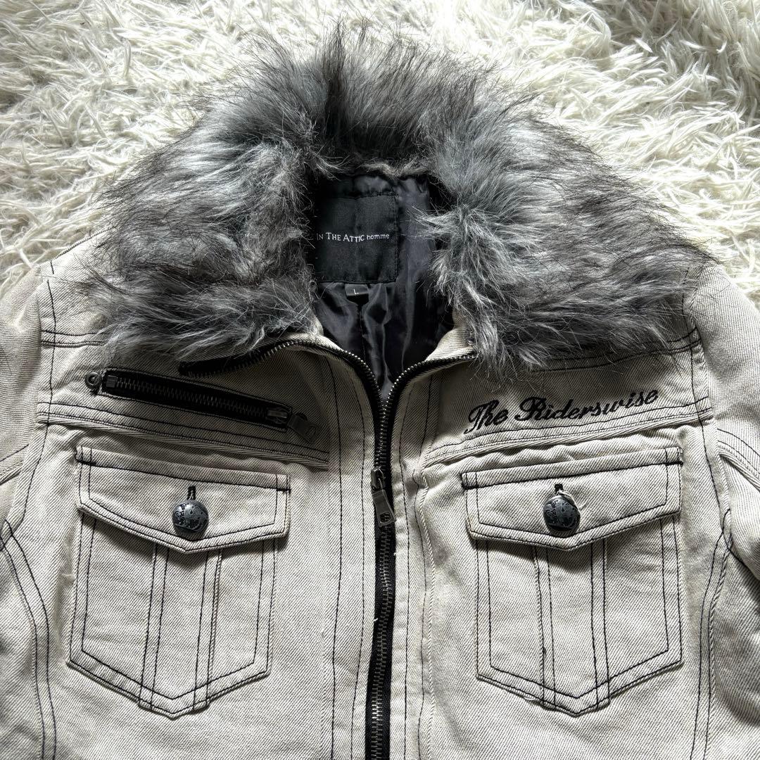 In the attic - y2k fur jacket 平成 お兄 ホワイト - メルカリ