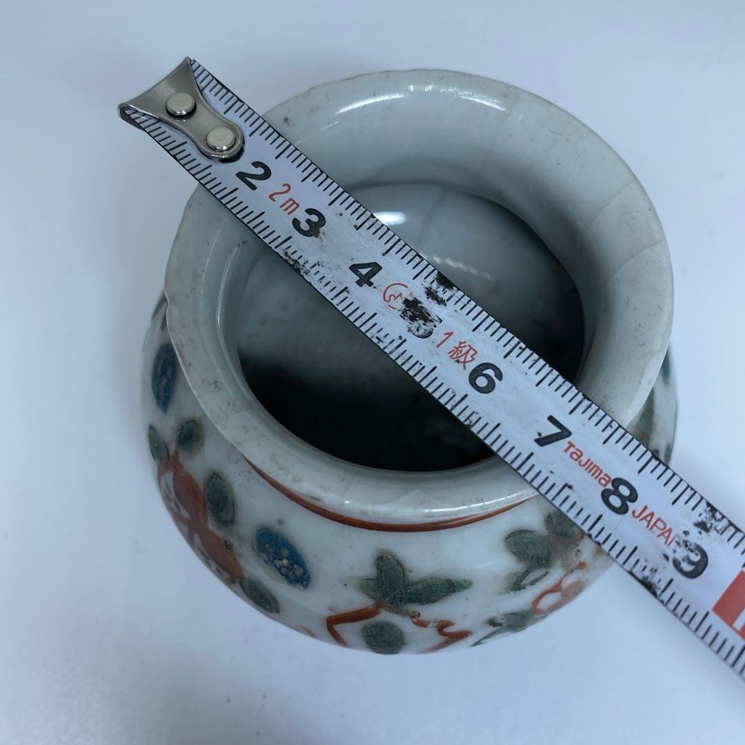 中国明時代 呉州赤絵小壺 幅約9㎝ 東Y7-0331☆