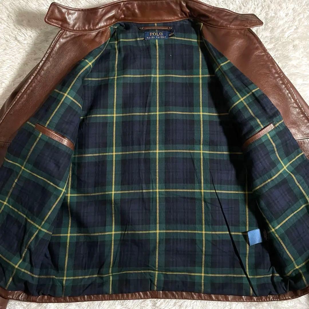 ラルフローレン レザージャケット スウィングトップ チェック