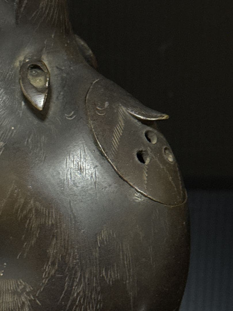 江戸期 古銅 極上 細密造形美 猪型 香炉