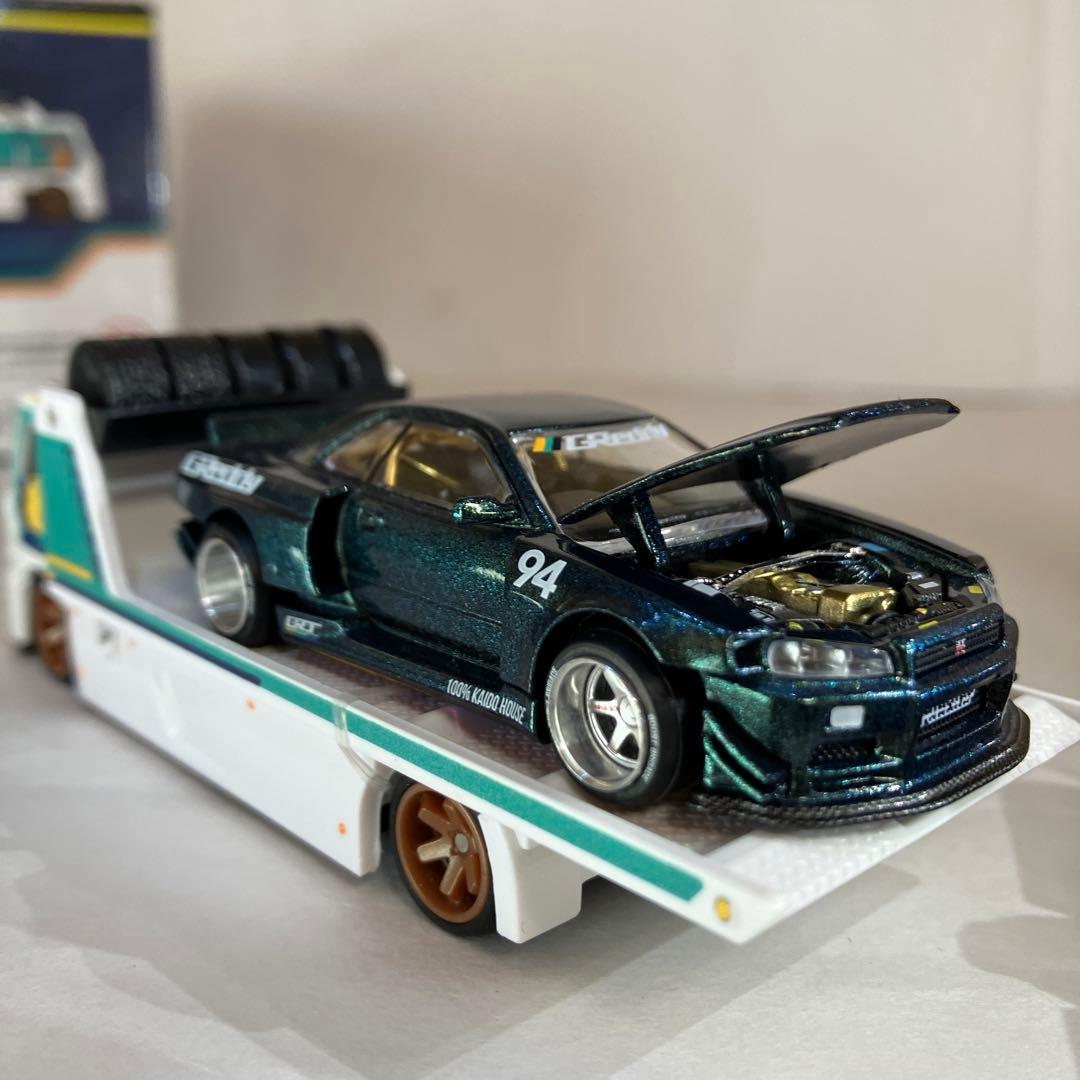 MINI GT☆街道ハウス／ホットウィール ⭐️グレッティ日産34R／積載車✨