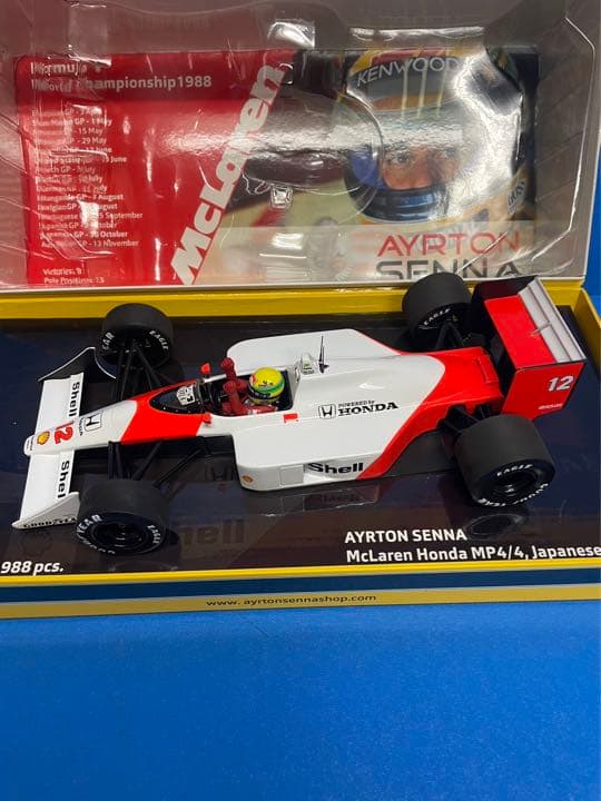 ミニチャンプス 1/18 F1 マクラーレンホンダ MP4/4 #12 A,セナ